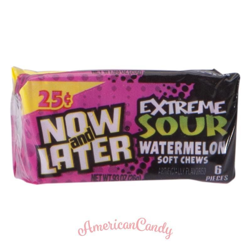 Now And Later Extreme Sour Watermelon Chews Americancandy Onlineshop 